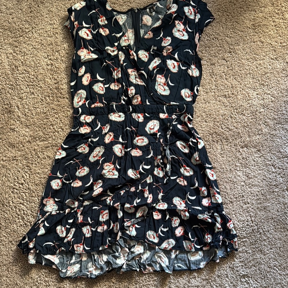 J. Crew Blue Pleated Sundress with Crew Neck
